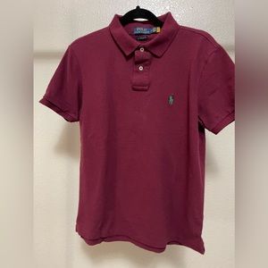 Men’s Polo Ralph Lauren maroon polo shirt, Custom slim fit, size medium
